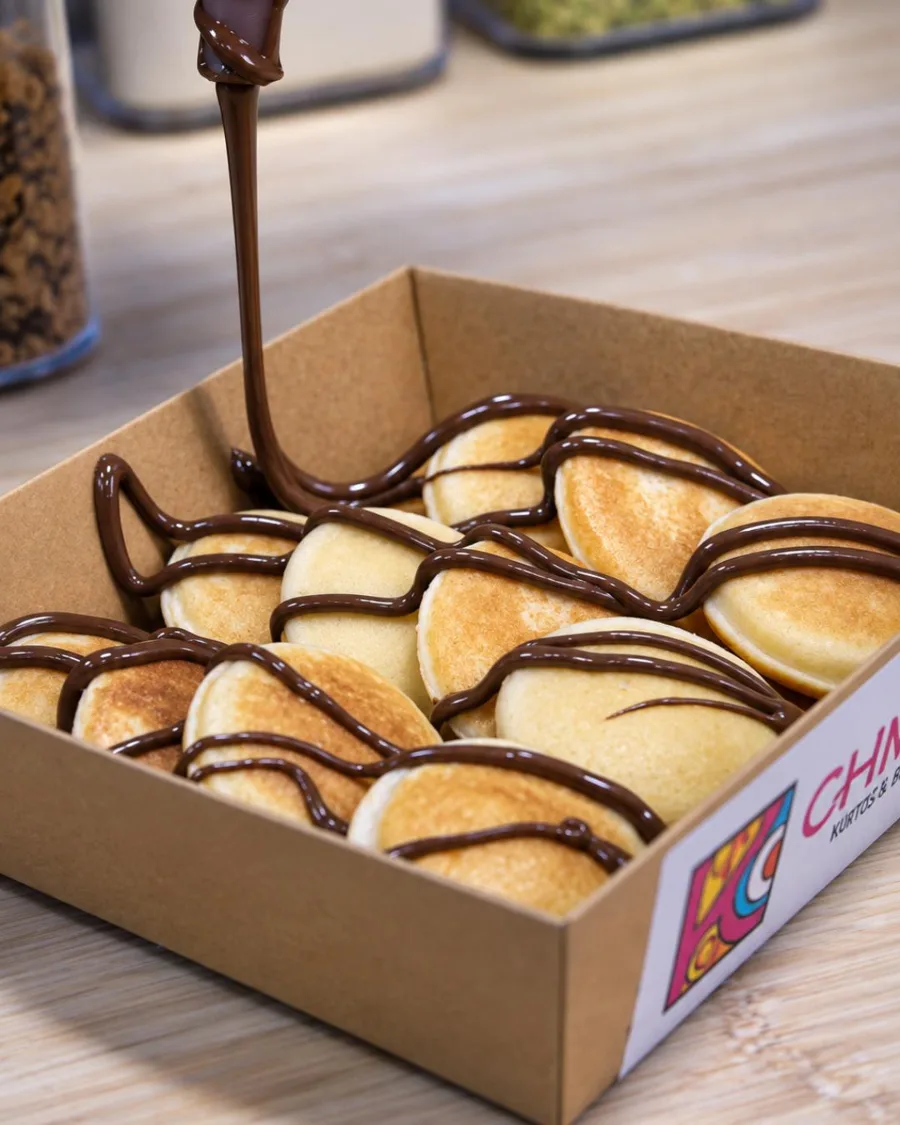 Mini pancakes con chocolate Chimney